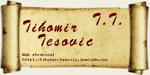 Tihomir Tešović vizit kartica